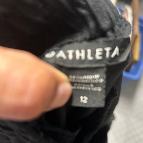 Athleta Cabo Linen Black Jogger Pants zippered pockets drawstring - Picture 11 of 11